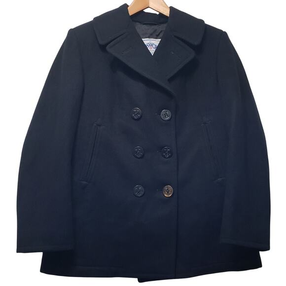DSCP Quarterback Collection Women's 10R Wool Peacoat Black Overcoat US Navy~ GUC - Picture 1 of 16